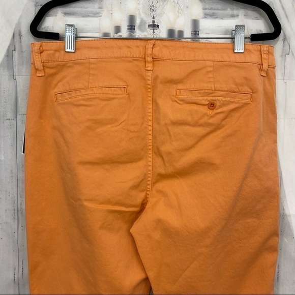 Ralph Lauren Women Solid Orange Capri Ankle Crop Pants Jeans High Rise 28 Inseam - Picture 3 of 8